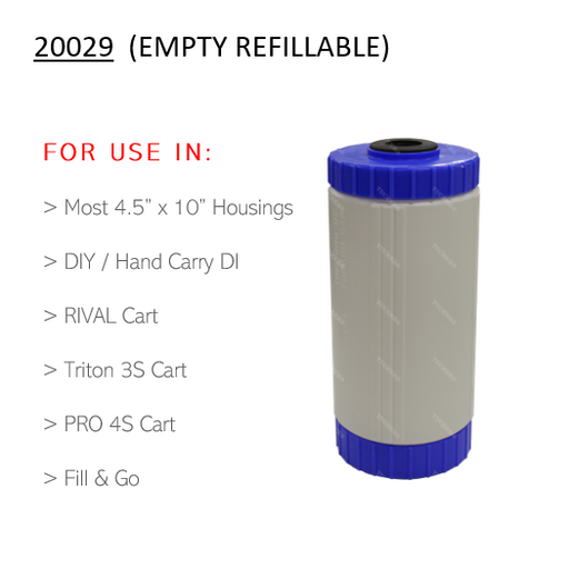 4.5x10 inch refillable DI filter