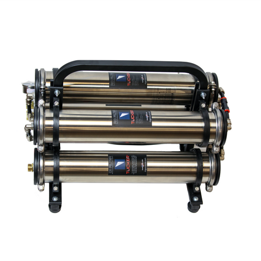 Tucker Compact Caddy 4 stage water filtration system. with RO, DI and carbon filters. Easy to carry option.